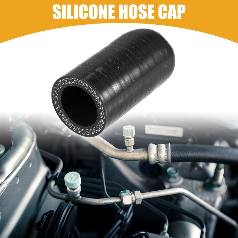 Partuto 1Pc 22mm 0.87" ID Universal Silicone Coolant Cap Intake Vacuum Hose End Plug - Car for Coolant Heater Bypass Vacuum Water Port - Silicone Black - Image 2